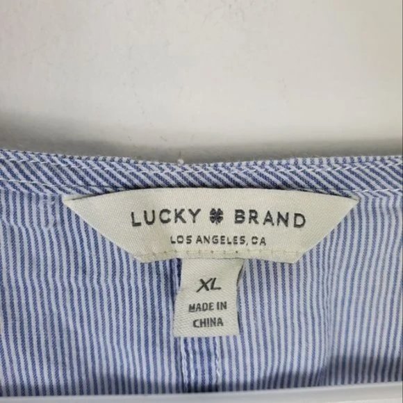 Lucky Brand Baby Doll Blouse Womens Size XL Balloon Sleeve Tiered Boxy Boho - Picture 2 of 4